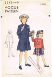 Vogue 2542: 1950s Cute Little Girls 2 Piece Suit Vintage Sewing Pattern