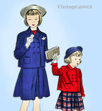 Vogue 2542: 1950s Cute Little Girls 2 Piece Suit Vintage Sewing Pattern
