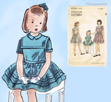 1950s Vintage Vogue Sewing Pattern 2554 Sweet Toddler Girls Tucked Dress Size 6