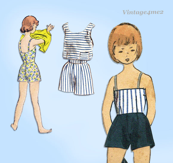 Vogue 2647: 1950s Uncut Little Girls Play Clothes Size 14 Vintage Sewing Pattern