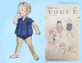 Vogue 2702: 1950s Baby's Shirt & Diaper Cover Sz Small Vintage Sewing Pattern