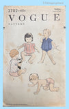 Vogue 2702: 1950s Baby's Shirt & Diaper Cover Sz Small Vintage Sewing Pattern