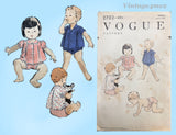 Vogue 2702: 1950s Baby's Shirt & Diaper Cover Sz Small Vintage Sewing Pattern