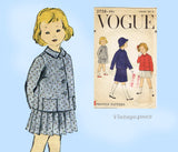Vogue 2758: 1950s Charming Uncut Little Girls Suit Size 8 Vintage Sewing Pattern