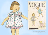 Vogue 2770: 1950s Baby Girls or Boys Top & Bloomers Sz 1 Vintage Sewing Pattern