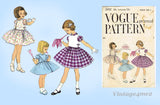 1950s Vintage Vogue Sewing Pattern 2832 Cute Toddler Girls Dress & Topper Size 3