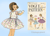 1950s Vintage Vogue Sewing Pattern 2832 Cute Toddler Girls Dress & Topper Size 3