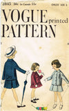 1950s Vintage Vogue Sewing Pattern 2845 Cute Toddler Girls 2 Piece Suit Size 3