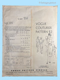 Vogue Couturier 372: 1940s New Look Misses Designer Dress 30B Vintage Sewing Pattern
