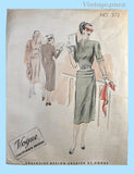 Vogue Couturier 372: 1940s New Look Misses Designer Dress 30B Vintage Sewing Pattern