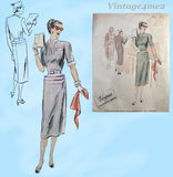 Vogue Couturier 372: 1940s New Look Misses Designer Dress 30B Vintage Sewing Pattern