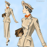Vogue Couturier 483: 1940s Rare Misses Designer Suit 30B Vintage Sewing Pattern
