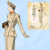 Vogue Couturier 483: 1940s Rare Misses Designer Suit 30B Vintage Sewing Pattern