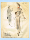 Vogue Couturier 483: 1940s Rare Misses Designer Suit 30B Vintage Sewing Pattern