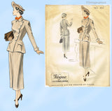 Vogue Couturier 483: 1940s Rare Misses Designer Suit 30B Vintage Sewing Pattern