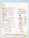 Vogue Couturier 516: 1950s Rare Designer Dress Size 36 B Vintage Sewing Pattern