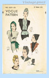 Vogue 5337: 1940s Rare Uncut Misses Turban Hat Set Vintage Sewing Pattern