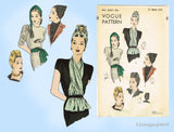 Vogue 5337: 1940s Rare Uncut Misses Turban Hat Set Vintage Sewing Pattern
