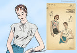Vogue 5419: 1940s Charming WWII Misses Blouse Sz 32 B Vintage Sewing Pattern
