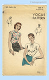 Vogue 5419: 1940s Charming WWII Misses Blouse Sz 32 B Vintage Sewing Pattern