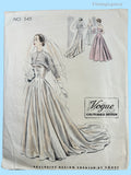 Vogue Couturier 545: 1940s Rare Misses Wedding Dress 34 B Vintage Sewing Pattern