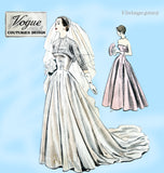 Vogue Couturier 545: 1940s Rare Misses Wedding Dress 34 B Vintage Sewing Pattern