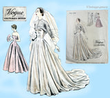 Vogue Couturier 545: 1940s Rare Misses Wedding Dress 34 B Vintage Sewing Pattern