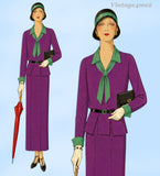 1930s Vintage Vogue Sewing Pattern 5629 Rare Misses Suit or 2 PC Dress Sz 34 B