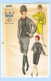 Vogue 6040: 1960s Chic Uncut Misses Mid Mod Suit 32 B Vintage Sewing Pattern