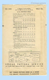Vogue 6118: 1940s Misses New Look Street Dress Sz 32 B Vintage Sewing Pattern
