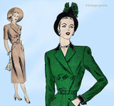 Vogue 6118: 1940s Misses New Look Street Dress Sz 32 B Vintage Sewing Pattern