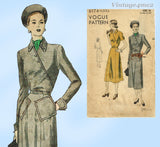 Vogue 6174: 1940s Uncut Misses Surplice Dress Sz 32 B Vintage Sewing Pattern