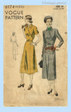 Vogue 6174: 1940s Uncut Misses Surplice Dress Sz 32 B Vintage Sewing Pattern
