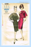 Vogue 6258: 1960s Chic Misses Cocktail Dress Sz 34 Bust Vintage Sewing Pattern