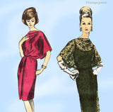 Vogue 6258: 1960s Chic Misses Cocktail Dress Sz 34 Bust Vintage Sewing Pattern