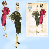 Vogue 6258: 1960s Chic Misses Cocktail Dress Sz 34 Bust Vintage Sewing Pattern