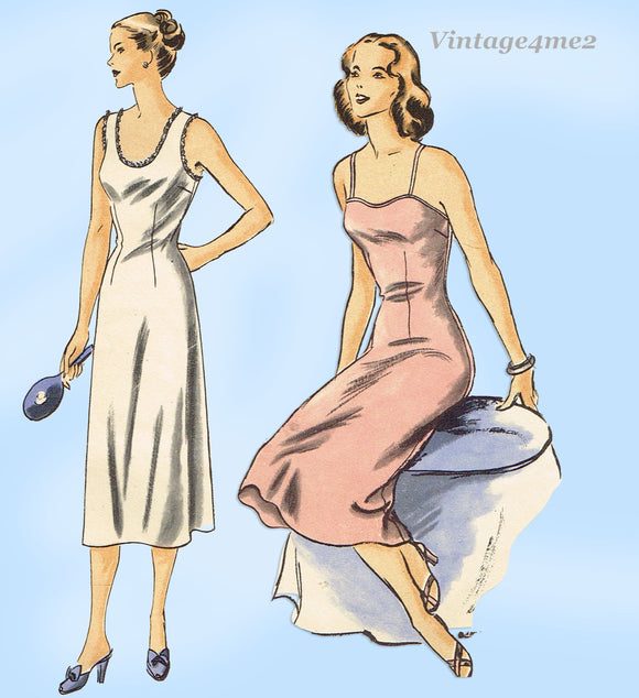 Vogue 6325: 1950s Classic Misses Slip Set Size 34 Bust Vintage Sewing Pattern