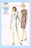 Vogue 6693: 1960s Uncut Misses Mid Mod Dress Sz 36 Bust Vintage Sewing Pattern