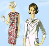 Vogue 6693: 1960s Uncut Misses Mid Mod Dress Sz 36 Bust Vintage Sewing Pattern