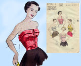 1940s Vintage Vogue Sewing Pattern 6718 Rare Misses Bare Top Bodice Sz 32 B
