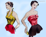 1940s Vintage Vogue Sewing Pattern 6718 Rare Misses Bare Top Bodice Sz 32 B