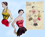 1940s Vintage Vogue Sewing Pattern 6718 Rare Misses Bare Top Bodice Sz 32 B