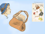 Vogue 6831: 1950s Stunning Misses Hat and Purse Set 21.5in Vintage Sewing Pattern