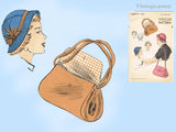 Vogue 6831: 1950s Stunning Misses Hat and Purse Set 22in Vintage Sewing Pattern