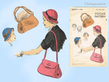 Vogue 6831: 1950s Stunning Misses Hat and Purse Set 22in Vintage Sewing Pattern