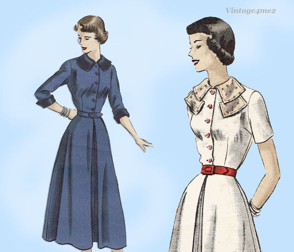 Vogue 6857: 1940s Stunning Uncut Misses Dress Sz 32 B Vintage Sewing Pattern