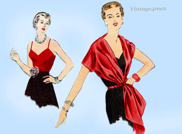 Vogue 6992: 1950s Gorgeous Misses Camisole & Stole Sz 32B Vintage Sewing Pattern