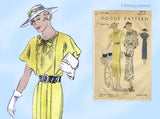 Vogue 6999: 1930s Chic Misses Street Dress Sz 38 Bust Vintage Sewing Pattern