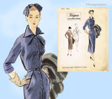 Vogue Couturier Design 706: 1950s Misses Street Dress 30 B Vintage Sewing Pattern