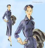 Vogue Couturier Design 706: 1950s Misses Street Dress 30 B Vintage Sewing Pattern